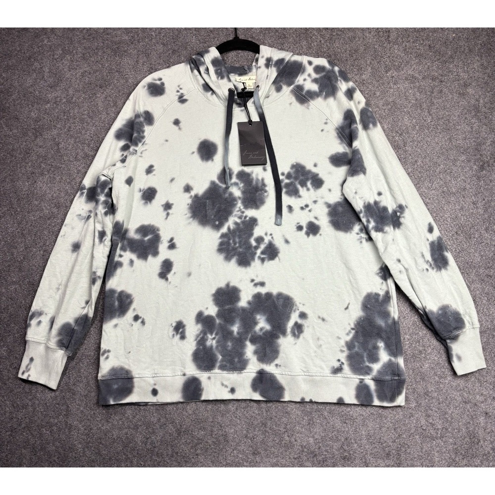 Jane & Delancey Tie Dye Hoodie XL Blue Gray Pullover Sweatshirt NWT Women